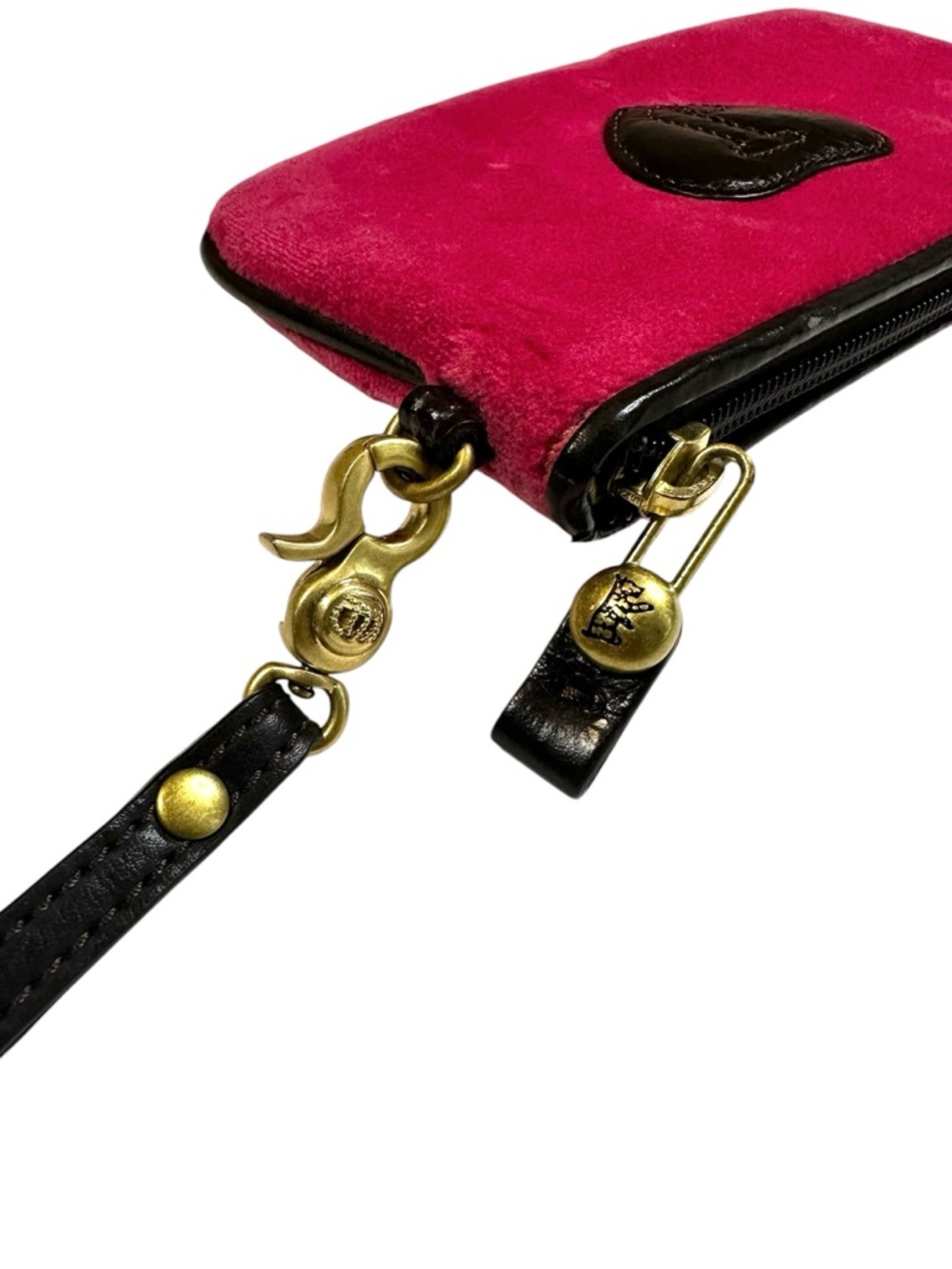 Y2K Juicy Couture Pink Velvet Wristlet - Picture 3 of 7